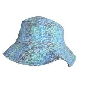 House of Amos Dutch Tweed Green/ Blue Plaid 100% Wool Bucket Hat Size Medium